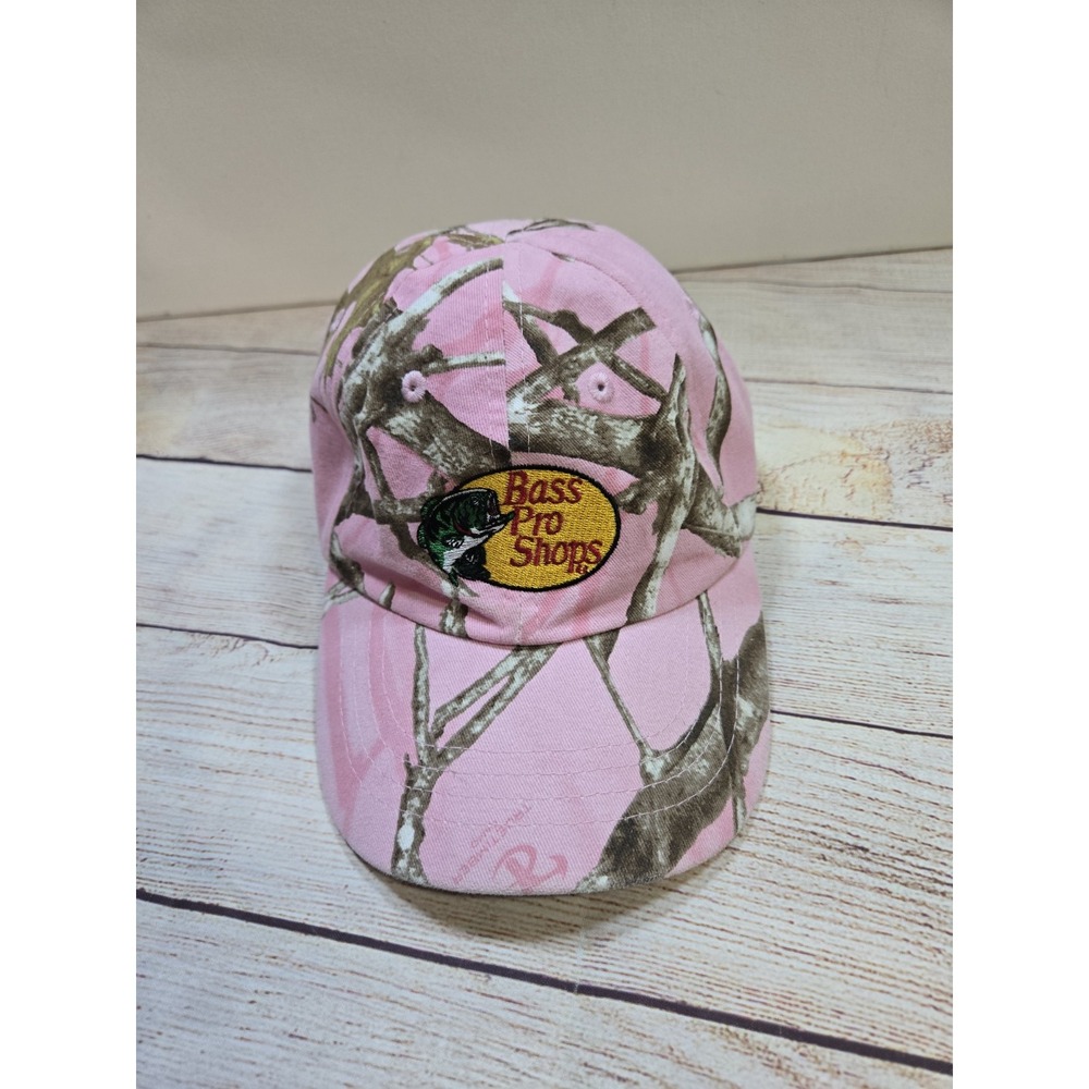 Bass Pro Shops Pink Camo Hat Cap YOUTH‎ Adjustable Hunting Fishing Kids Realtree